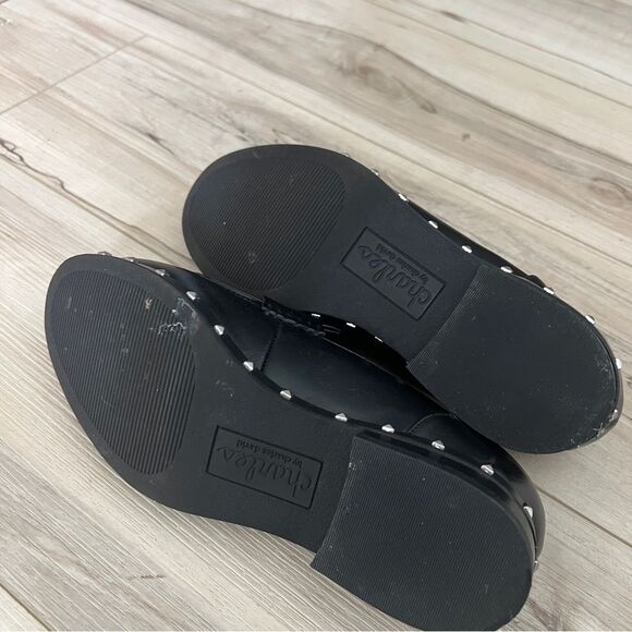 Charles David Black faux leather loafers with studs Size 7.5 - Picture 5 of 6